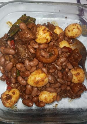 Foto resep Kacang Merah,Telur Puyuh,Kerupuk Kulit (Dorokdok) Bumbu Rendang