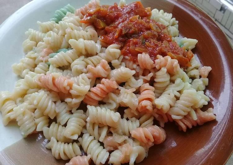 Steps to Make Homemade Fusilli pasta with cinnamon