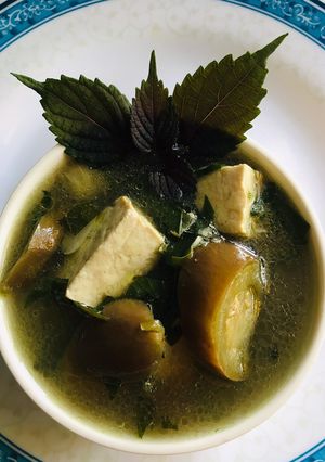 Hình của món Canh cà tím nấu đậu.