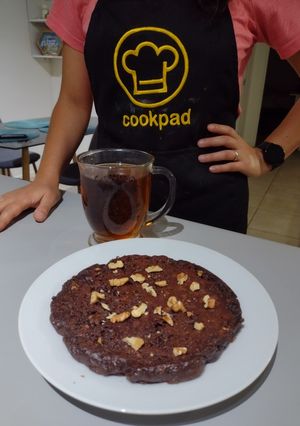 Una foto de Brownie saludable al sartén