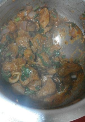 A picture of Wet fried pork.