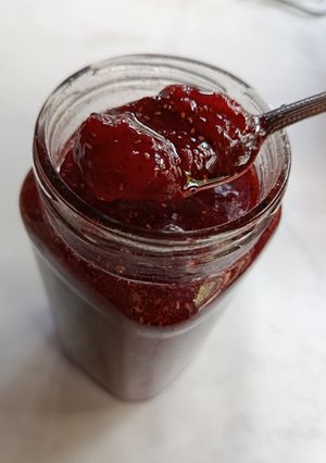 Una foto de Mermelada de Frutillas (fresas), con trozos
