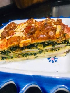 Una foto de Lasagna de Espinaca, Jamón y Queso ♥️