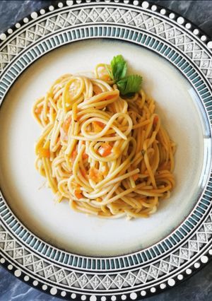 Una foto de Spaghetti con pasta de vegetales