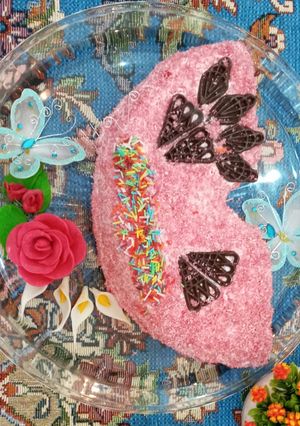 عکسی از دستور تزئین کیک پروانه ای تولدم