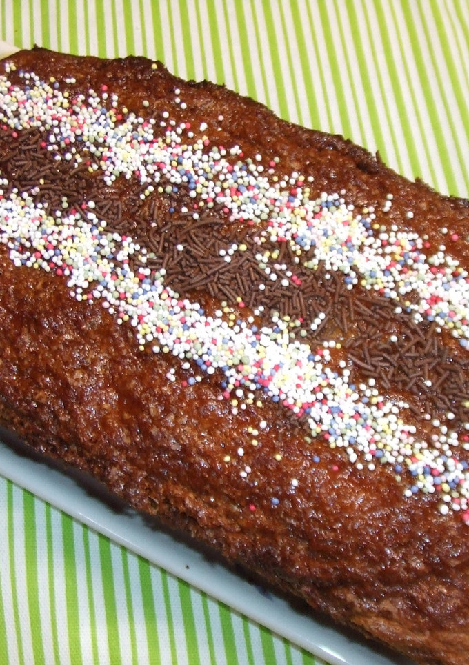 Una foto de Bizcocho de maicena con pepitas de chocolate negro