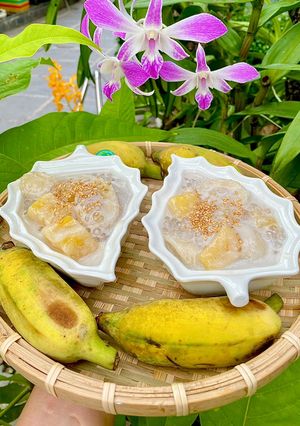 Hình của món Chè chuối chưng.