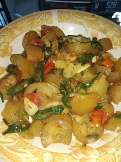 Foto resep Sambel goreng kulit sapi cabe ijo