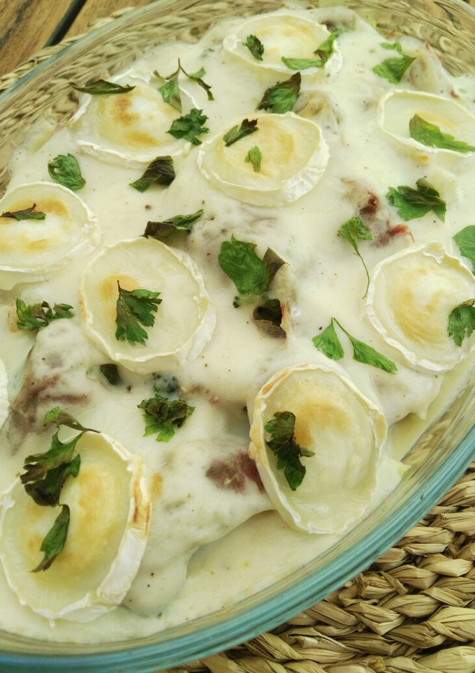 Una foto de Gratinado de brócoli y coliflor