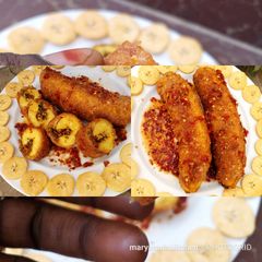 A picture of Stuffed plantain boats.