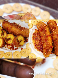 A picture of Stuffed plantain boats.
