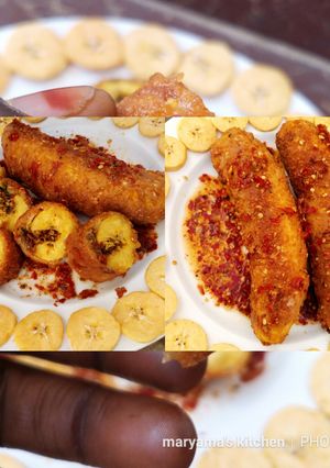 A picture of Stuffed plantain boats.