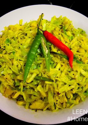 A picture of Cabbage Sambharo.