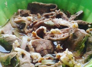 Hình của món Tim heo hấp.