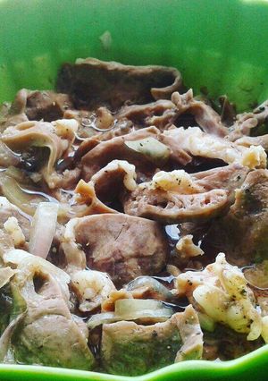 Hình của món Tim heo hấp.
