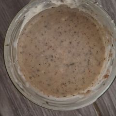 A picture of Keto Greek yogurt with halva and feta cheese.