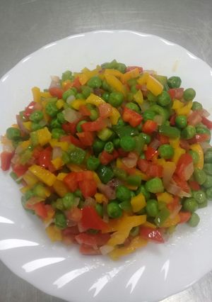 A picture of Buttered Sauteed mixed vegetables.