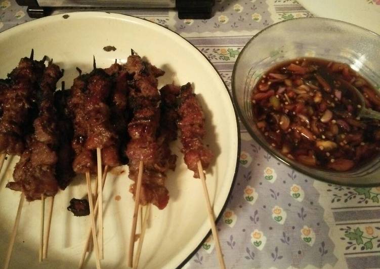 Sate sapi sambal kecap😊😜