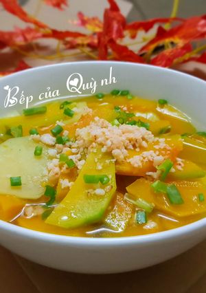 Hình của món Bí đỏ nấu tôm băm.