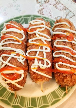 Hình của món Xúc xích phô mai Hàn Quốc.