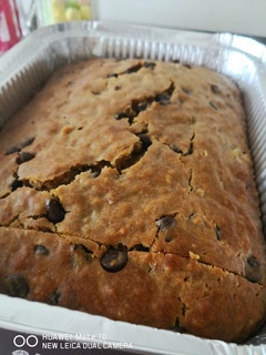 A picture of Banana chocolate chip bread.