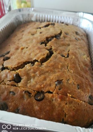 A picture of Banana chocolate chip bread.