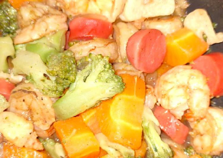 32. Tumis Udang Worri (Wortel Brokoli)