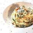 Spaghetti al salmone, rucola e cioccolato