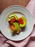 ✨️Canapé Grilled Baguette with Bbq Cheese Sliced Avocado and Cherry Tomato