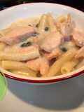 Ziti con salmón a la crema
