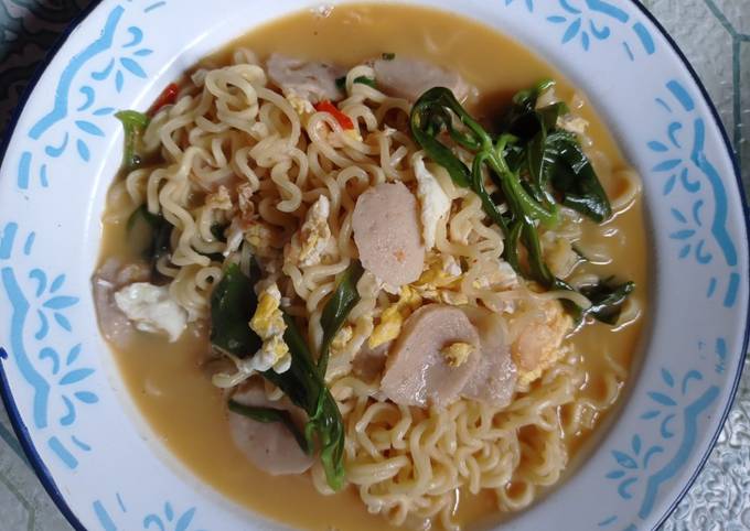 Anti Ribet, Buat Indomie kuah dengan daun gingseng Gampang