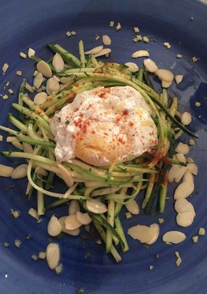 A picture of Poached Egg with Zucchini.