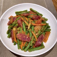 A picture of String Beans with Chinese Sausage.
