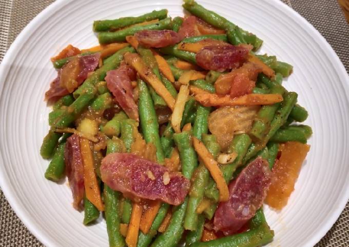 String Beans with Chinese Sausage