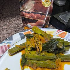 A picture of Southern style okra curry.