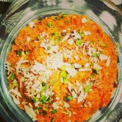 Carrot halua at microwave A picture of Carrot halua at microwave.
