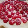 Tarta ácida de frambuesas con crema de polenta (sin lactosa)