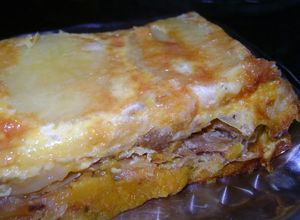 Una foto de Moldeado de bacalao papa y zapallo