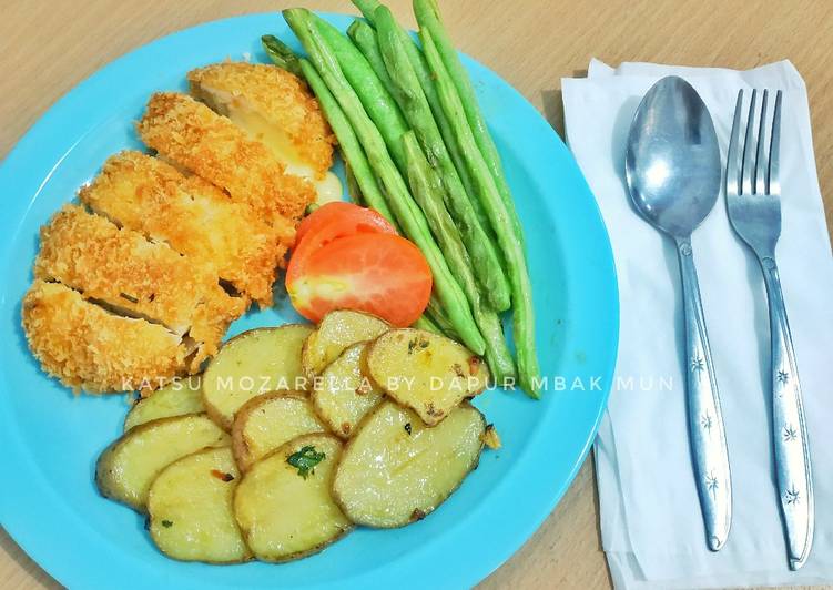 Chicken Katsu with Mozzarella toping Potato wedges