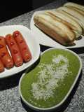 Hot dog con salsa de cilantro