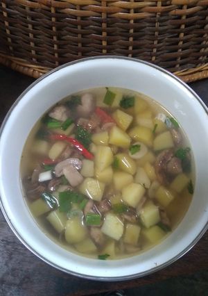Foto resep Sup kentang jamur kancing