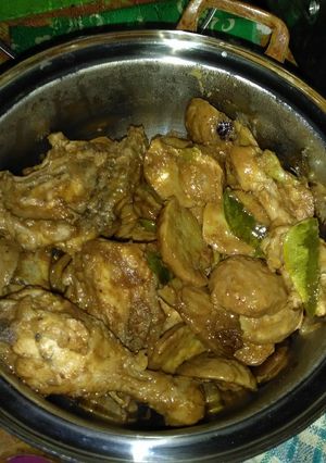 Foto resep Rendang ayam + jengkol bumbu sajiku.