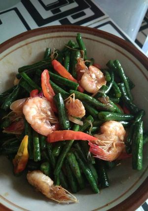 Foto resep Udang kacang panjang