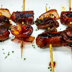 A picture of Party sausage and Jalapeno skewers.