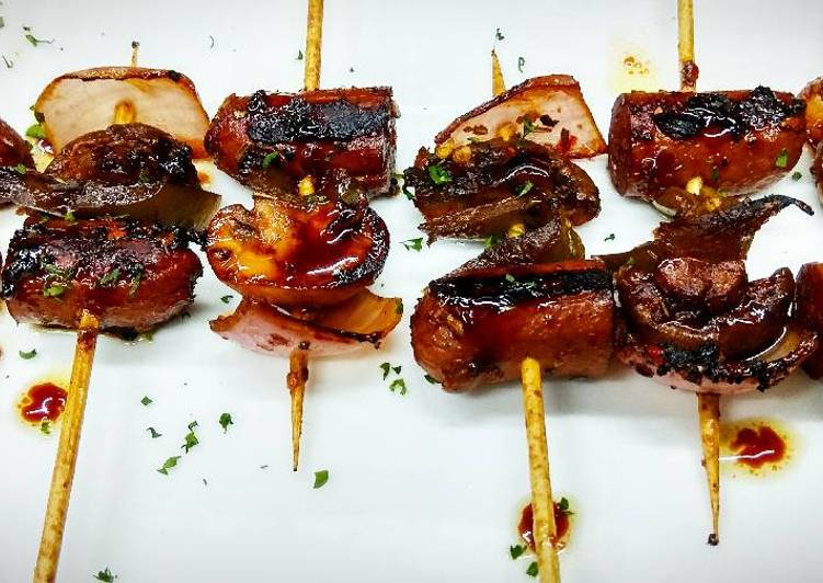 Party sausage and Jalapeno skewers