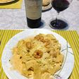 Pappardelle con salsa de langostinos y alcaparras