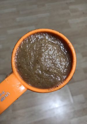 Una foto de Puré manzana-canela vegano