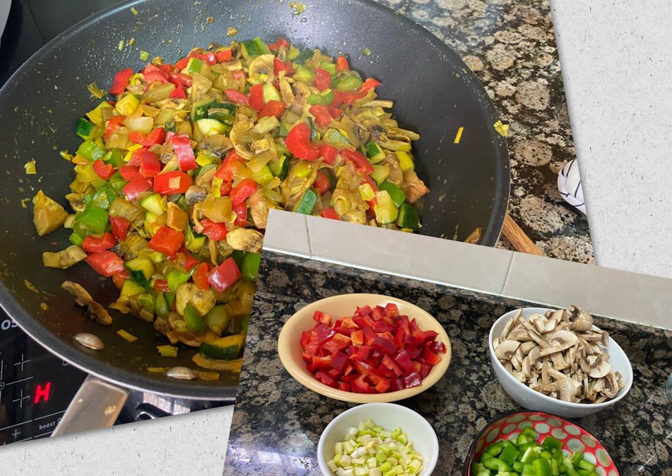 Wok de pollo con verduras marroquí