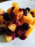 Salade de melon sauce mûres porto
