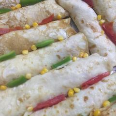 A picture of Chicken pancakes.